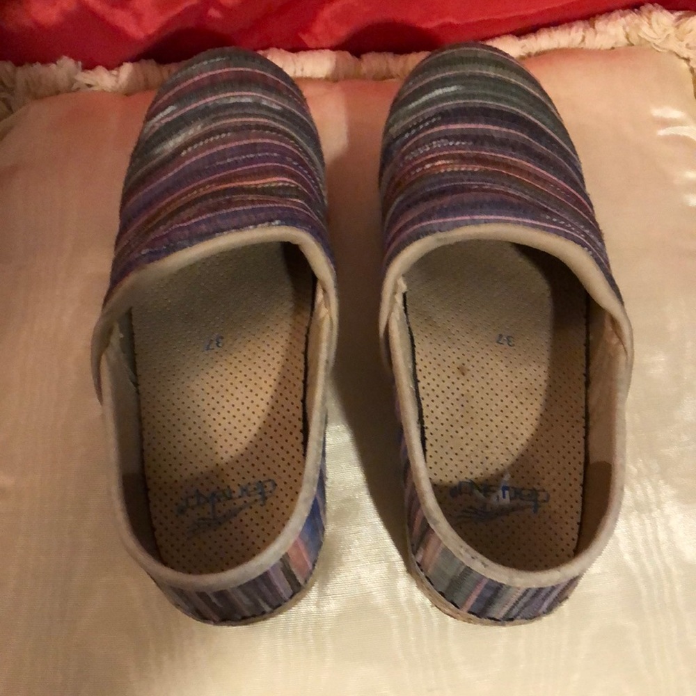 DANSKO Jute Pro Artisan Weave Fabric Slip On Clogs